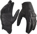Skiennix Men's Goatskin Leather Gloves - Touchscreen & Windproof for Urban Riding | Full Finger Design