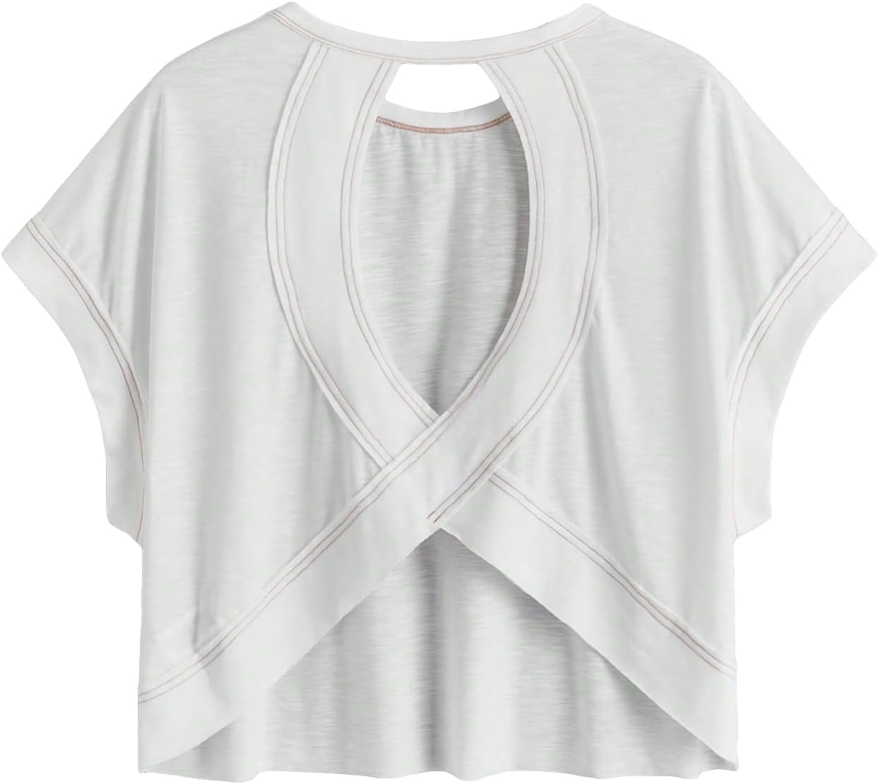 **SOLY HUX Women's Open Back Workout Tee - Casual Athletic Short Sleeve Gym Shirt**