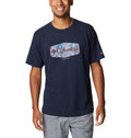 Columbia Men's Thistletown Hills Graphic Short Sleeve, Collegiate Navy HTHR/Wanderland Graphic, 2X Tall