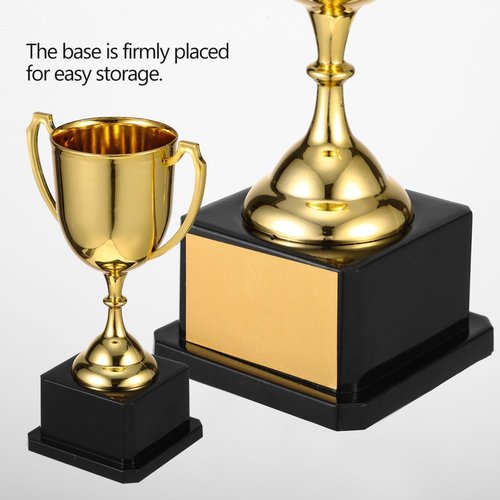 BESPORTBLE Gold Trophy Cup - Plastic Award for Sports Competitions & Team Recognition | Square Base