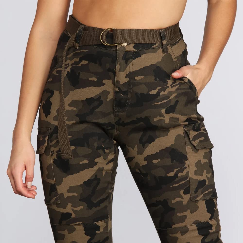 Camo Pants Womens Joggers Hiking Cargo Pants with Pockets Slim Camouflage Outdoor Lounge Sweatpants Athletic Works Pants