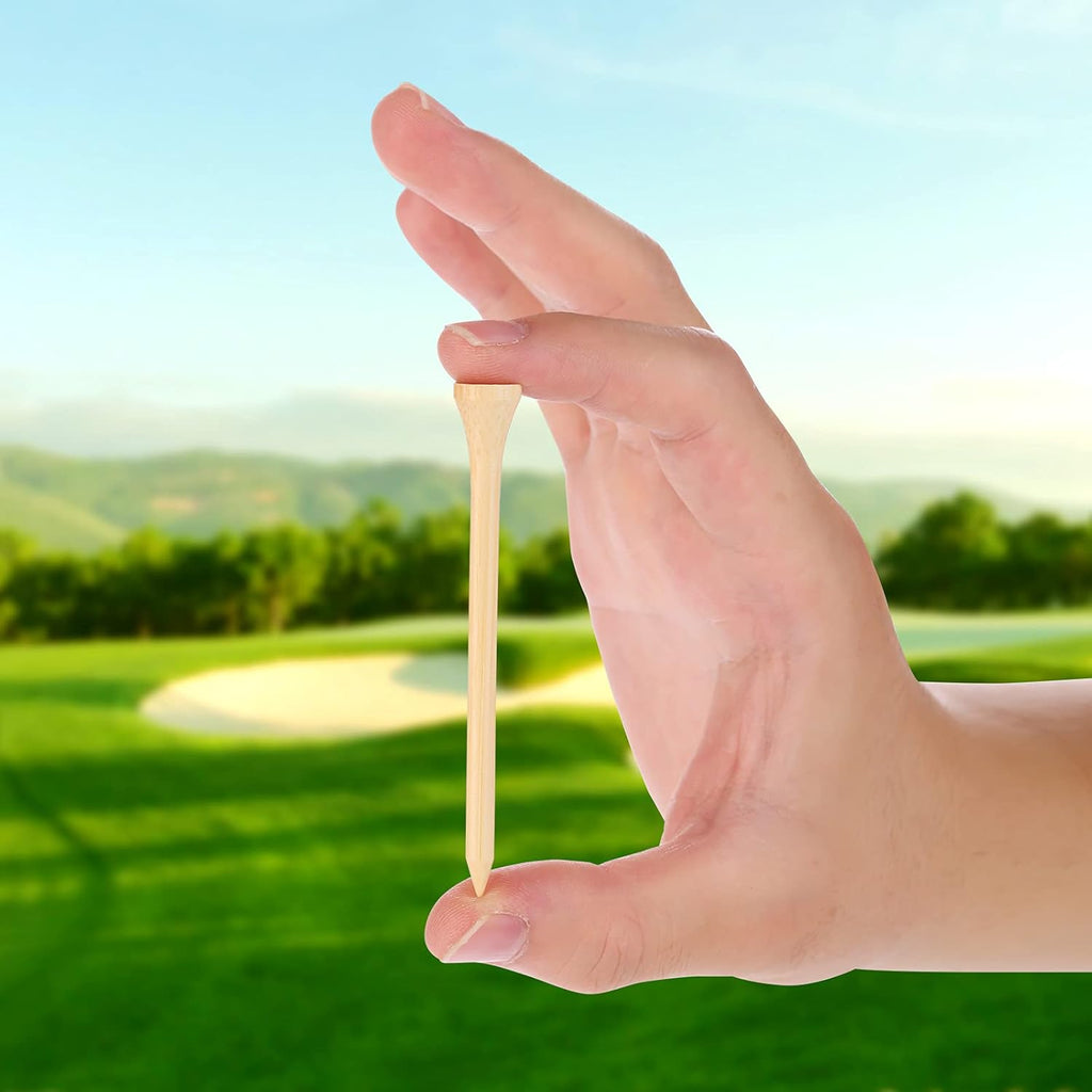 Skiennix Golf Tees - Durable Biodegradable Bamboo | 100 Pcs, 3-1/4" for Enhanced Stability