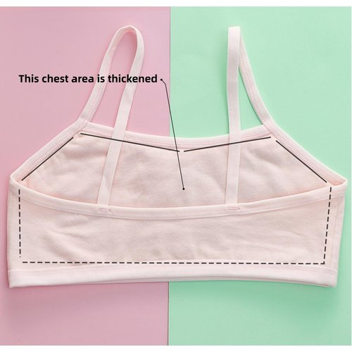 JIULINCC Cotton Bralette Seamless Cami Crop Bras Girls' Multi Cotton Built-Up Stretch Sports Bra8-12years Old (US, Alpha, Large, Regular, Mixed Color6)