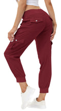MoFiz Hiking Cargo Pants for Women with Pockets Lightweight Quick Dry Athletic Outdoor Summer Travel Casual Joggers Sweatpants Wine Red XL