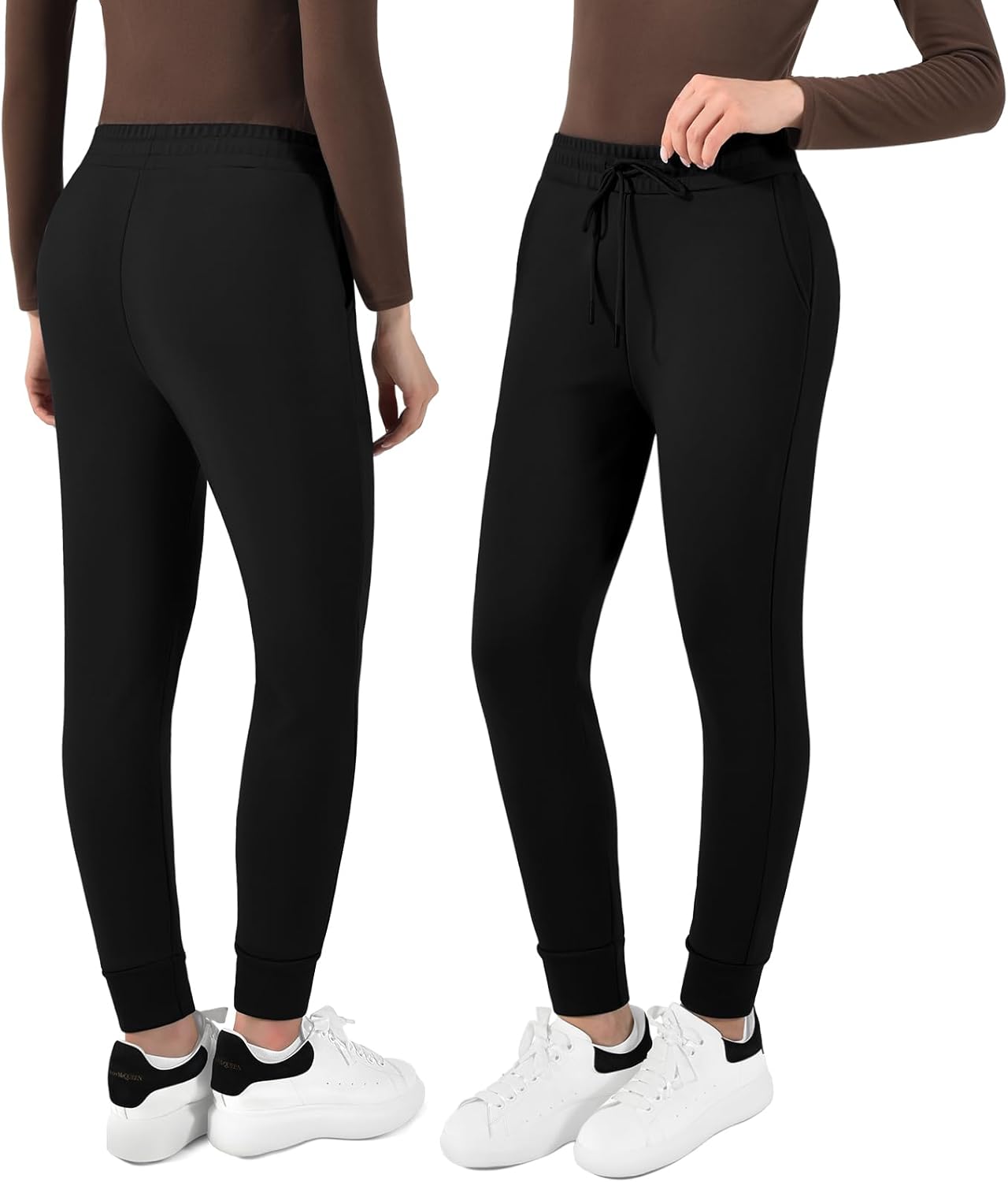Walifrey Fleece Lined Joggers for Women - Warm Sweatpants with Pocket for Winter Hiking & Workouts