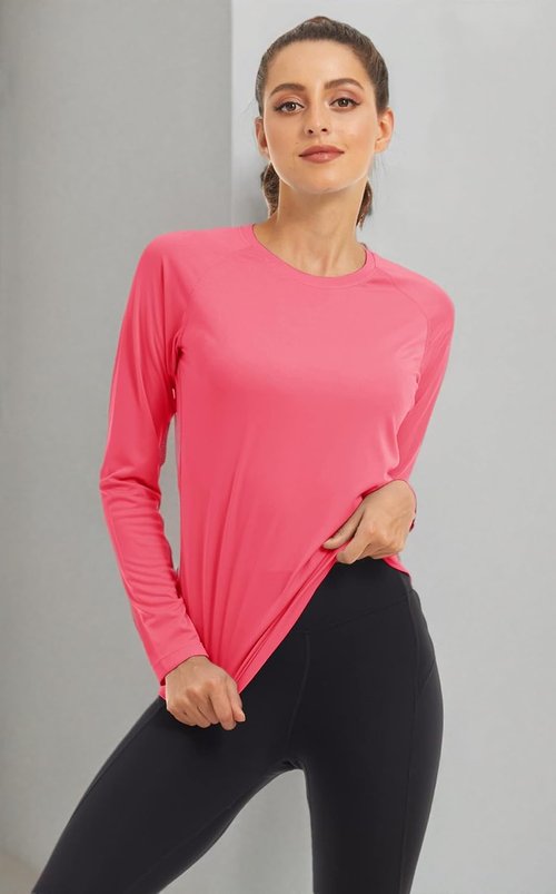 MAGCOMSEN Women's Long Sleeve Sun Protection Shirts - UPF 50+ for Hiking, Fishing & Workouts