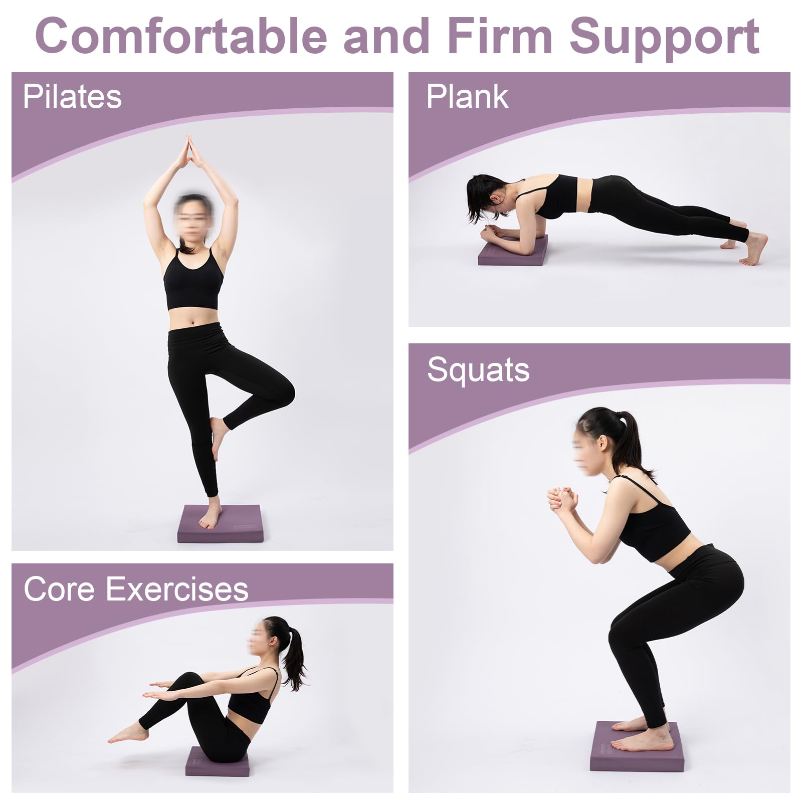 StrongTek Professional Foam Exercise Balance Pad - 15.8" x 13" x 2", High-Density TPE Foam Knee Pad, Non-Slip & Water-Resistant, for Balance Training, Physical Therapy, Yoga, and More (Purple)