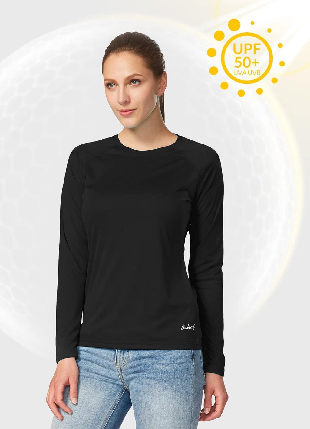 Baleaf Women's Long Sleeve UV Protection Sun Shirt - Lightweight Quick Dry SPF Hiking Top