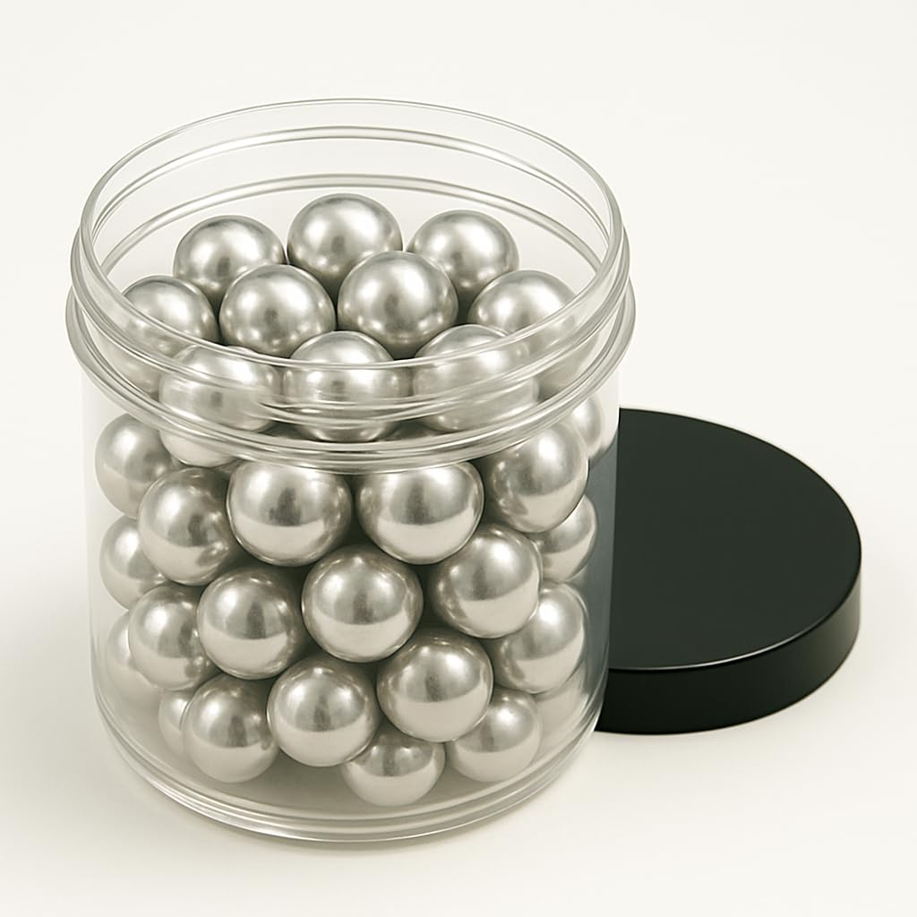 Premium Aluminium Balls in 50 Calibres, 12.5 mm Precision-Machined Projectiles (50 Pieces), Solid Aluminium Ammo for HDR & HDP Pistols, Reusable, Polished Finish