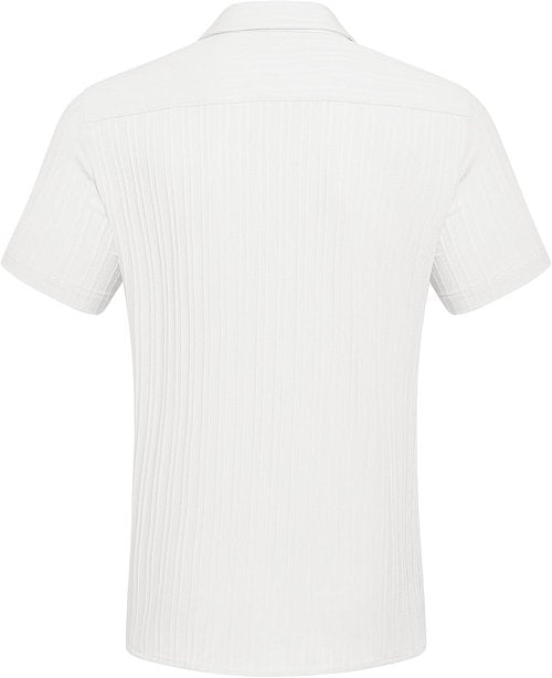COOFANDY Men's Casual Short Sleeve Button Down Shirt - Textured Summer Beach Shirt with Pocket