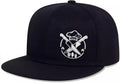 Skiennix Skull Baseball Cap - Embroidered Flat Bill Snapback Hat for Men & Women - Black Trucker Style