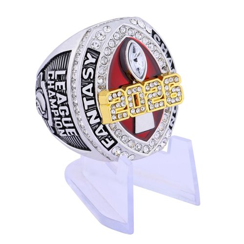 guancrown 2026 Fantasy Football Championship Ring Award Prize Trophy Sports Winner MVP FFL Ring (Ring and Stand, Size 10)