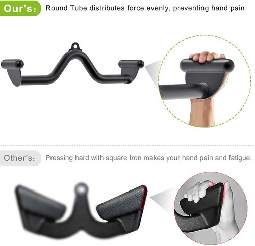 Kipika LAT Pull Down Bars - Versatile Cable Machine Attachment Set for Back Strength Training | 12" to 32" Sizes