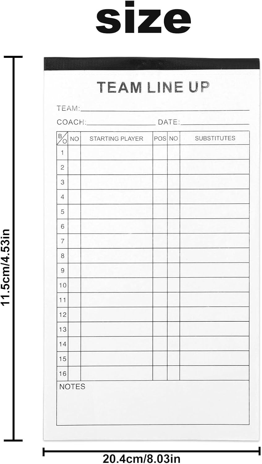 Regine Switzerland Baseball/Softball Lineup Cards - 120 Pages, 4-Part Carbonless Copies, 16 Player Roster