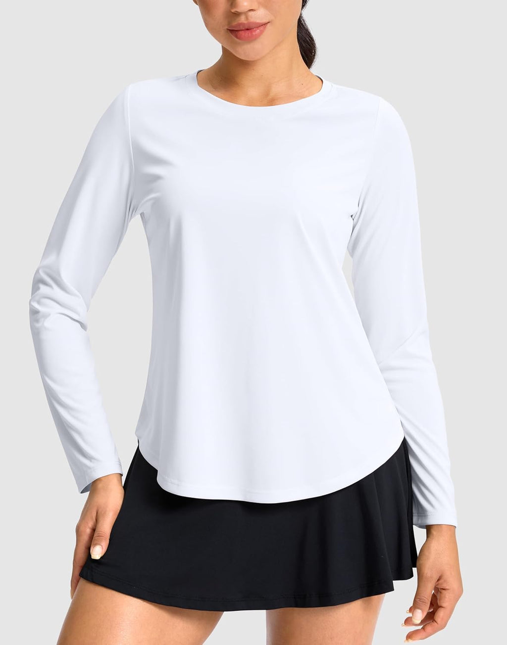 SANTINY Lightweight Long Sleeve Workout Top - Breathable Gym & Yoga Shirt | UPF 50+ Sun Protection