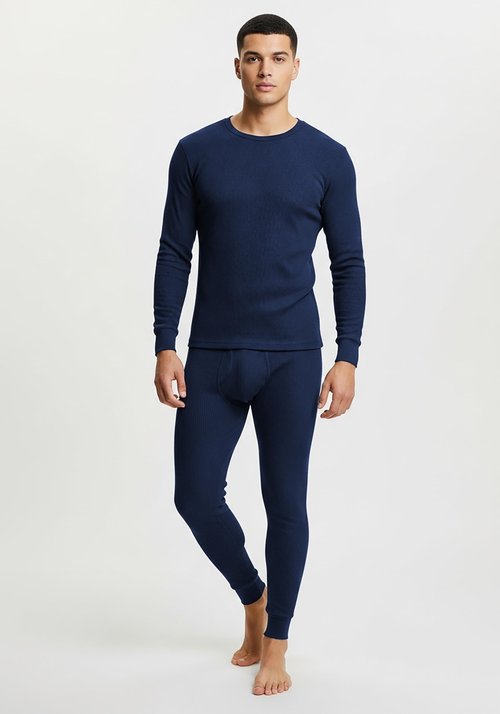 Andrew Scott Men's Traditional Waffle Thermal Top & Bottom Set | Cotton Blend Base Layer Shirt -Long John Underwear