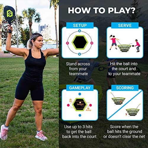 PaddleSmash Pickleball Yard Game with Paddles - As Seen on Shark Tank, 2-4 Players