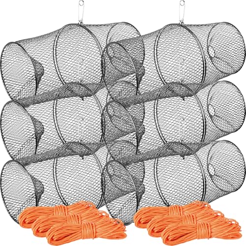 Crawfish Trap Steel Mesh with Spring Clip - Black / 6 Pack
