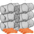 Crawfish Trap Steel Mesh with Spring Clip - Black / 6 Pack