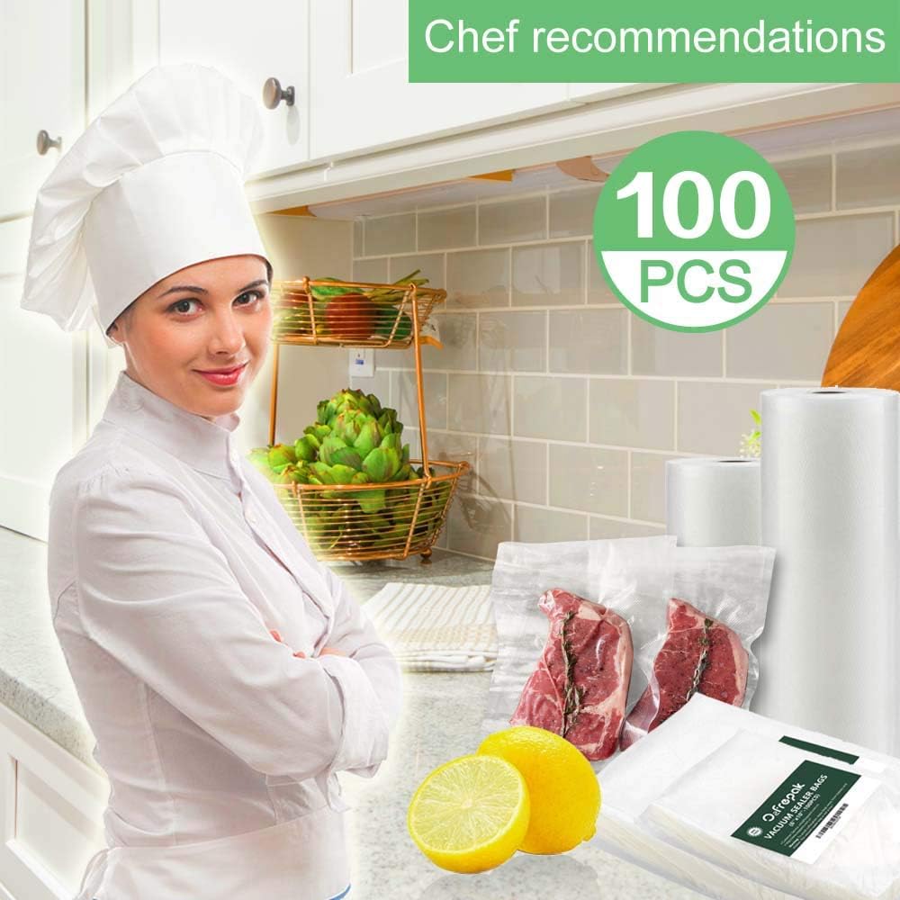 O2frepak Vacuum Sealer Bags - 100 Pint Size | BPA-Free & Puncture-Resistant for Sous Vide Cooking