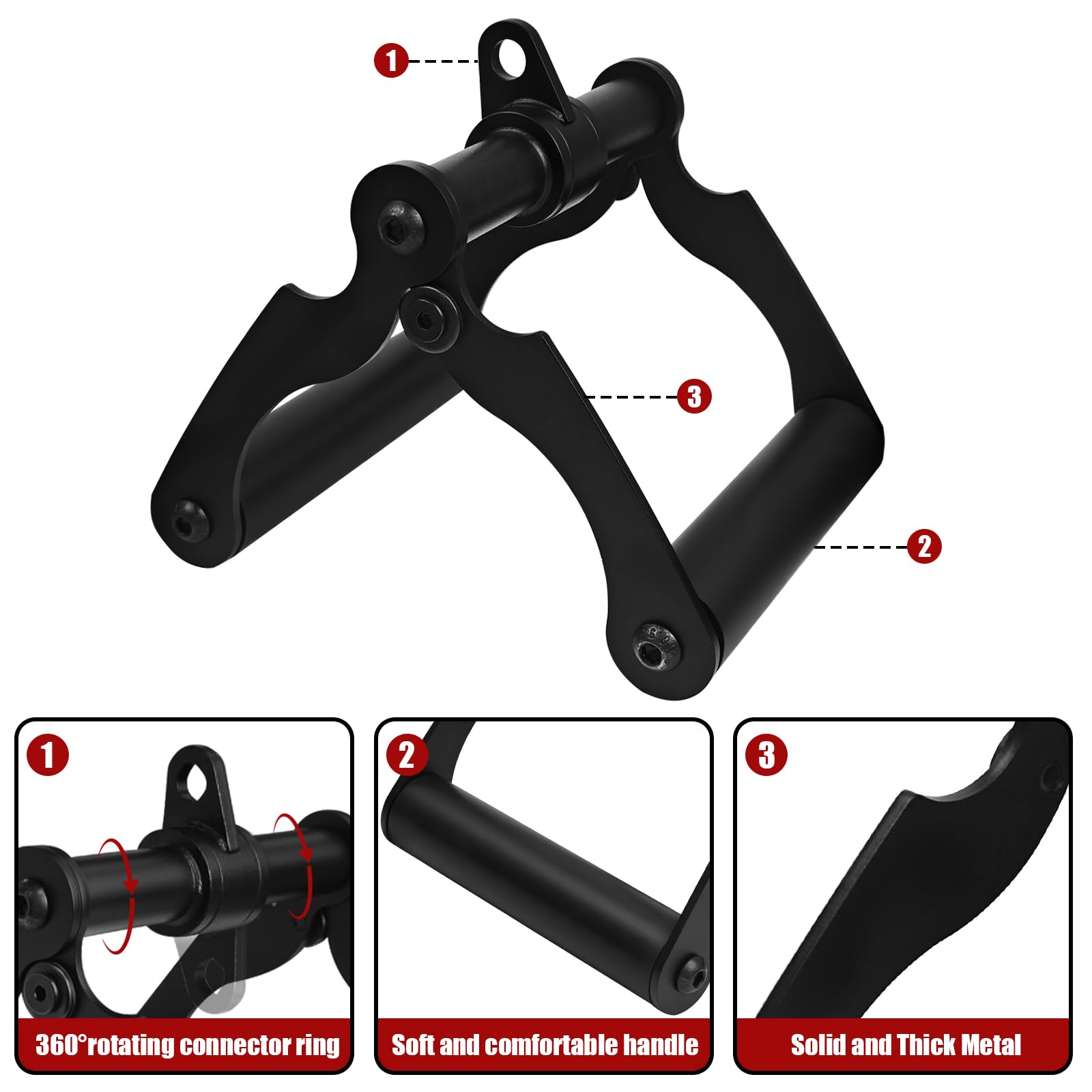 Topfinder V bar Handle T Bar Row Attachment, Landmine Handle for Barbell, Exercise Machine D Row Attachments for Back, Arm, Shoulder Workouts