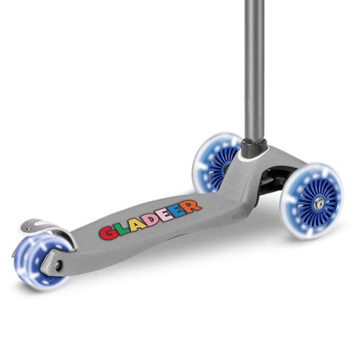 Gladeer 4-Pack Light Up Scooter Wheels - 120mm & 80mm White LED Replacement Wheel for Micro Mini Maxi Lascoota 3-Wheel Kick Scooter (Blue)