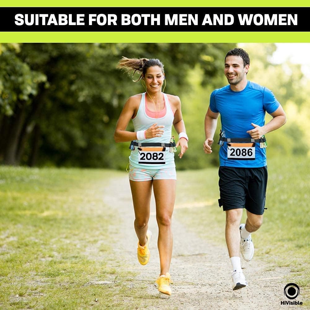 Triathlon Race Belt - Durable Bib Holder for Runners | 2-Pack in Black