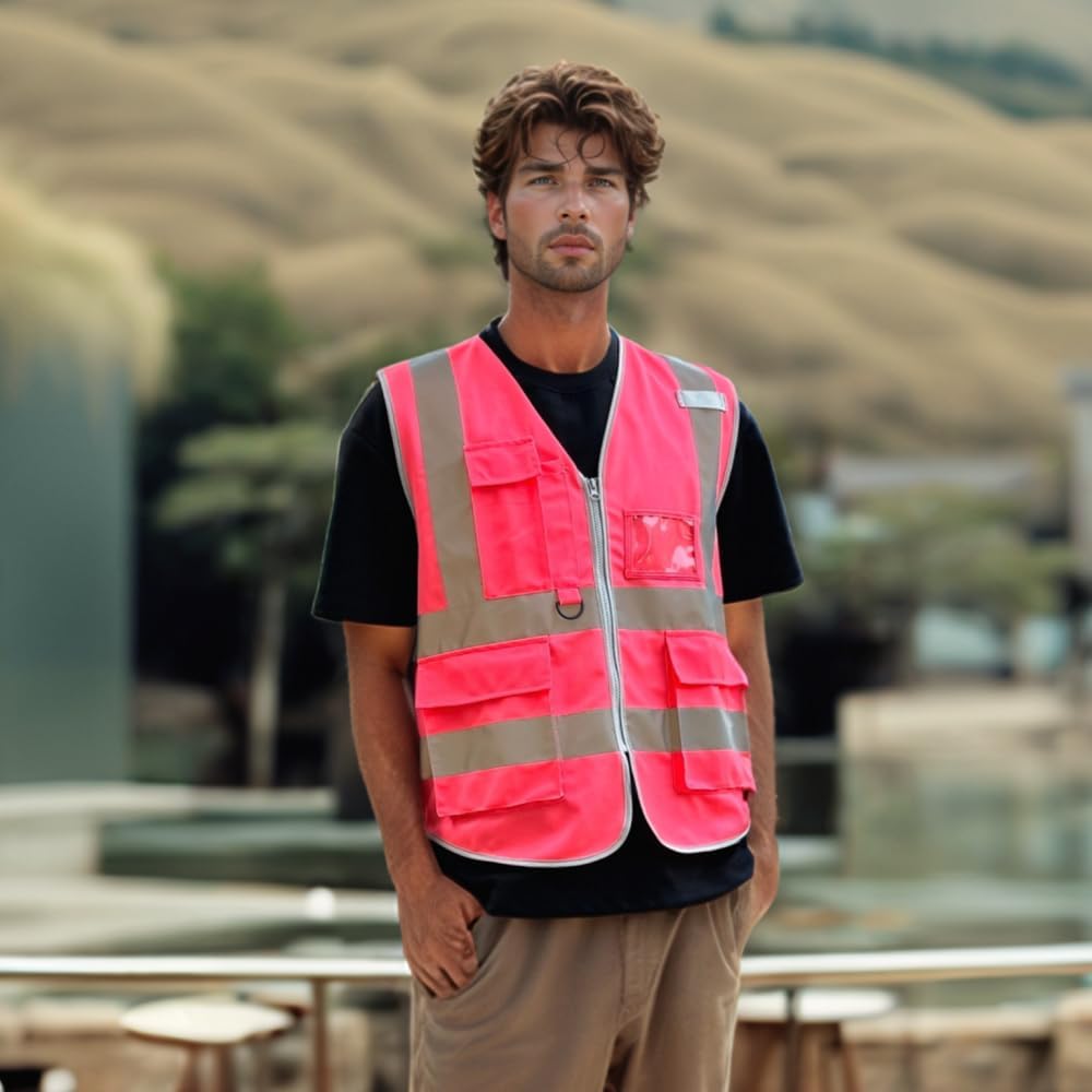 Skiennix Hi-Vis Reflective Safety Vest - Enhanced Visibility for Road Crew & Outdoor Use
