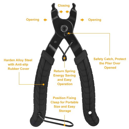 WOTOW Bicycle Chain Repair Tool Kit, Cycling Bike Master Link Pliers Remover & Chain Breaker Splitter Cutter & Chain Wear Indicator Checker & Reusable Missing Connector for 6/7/8/9/10 Speed Chain