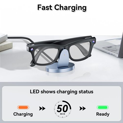 Charger Stand for RayBan Meta Smart Glasses with LED Display, Charging Stand for RayBan Meta Wayfarer/Gen 2,Headliner,Skylar/Gen 2,Oakley HSTN,USB C/A Cable to Adapter, Ray Ban Meta Accessories