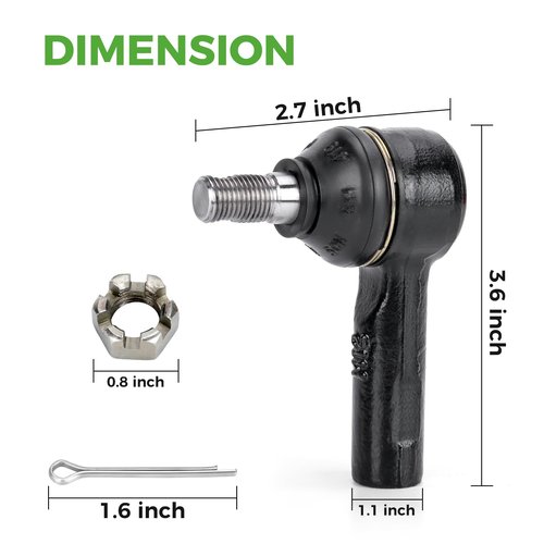 10L0L Golf Cart EZGO RXV Tie Rod End with Locknut Fits 2008-up Golf Cart OEM 604614 (2PCS)