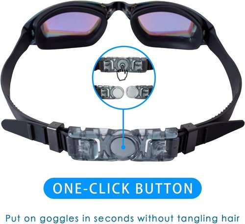 Keary Anti-Fog Swim Goggles - Waterproof Triathlon Goggles for Adults & Kids 6+ | 2 Pack with 3 Nose Pieces