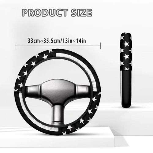 Oramclsy Black American Flag Golf Cart Steering Wheel Covers Anti Slip Small Steering Wheel Cover Universal Stretchable Golf Cart Accessories 13 Inch 14 Inch