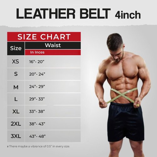 Premium Leather Weightlifting Belt for Men & Women – 4" & 6" Width – Heavy Duty Gym Belt for Powerlifting, Bodybuilding, CrossFit – Adjustable Support for Back & Core – Ideal for Squats & Deadlifts (4in, M)