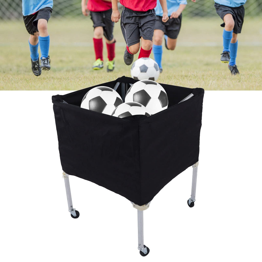 Foldable Ball Storage Cart, Wheeled Sports Organizer for Basketball Soccer Volleyball 8-Ball Capacity Portable
