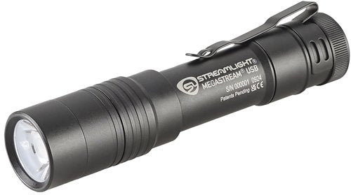Streamlight 66210 MegaStream USB 1800-Lumen 26000-Candela Rechargeable EDC Flashlight Includes Rechargeable Battery, USB-C Cable, and Holster, Black