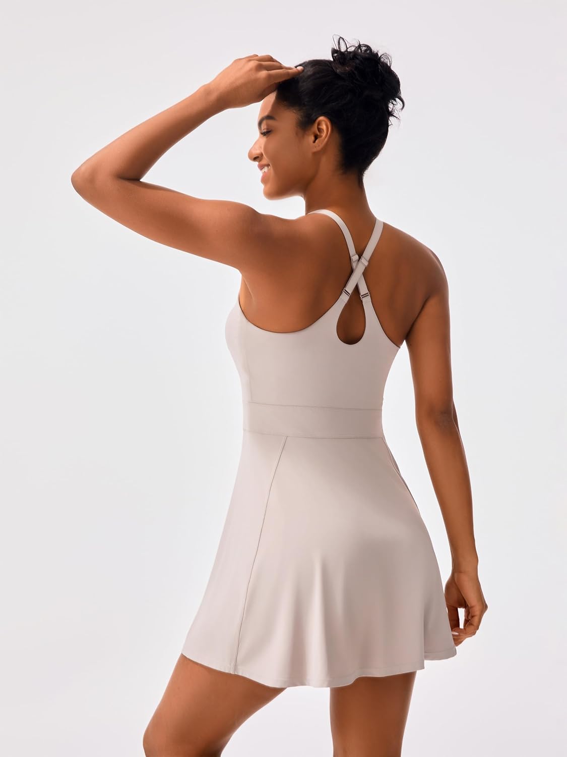 Skiennix Women's Tennis Dress - Adjustable Straps, Built-In Bra, Athletic Summer Style | Non-Removable Shorts