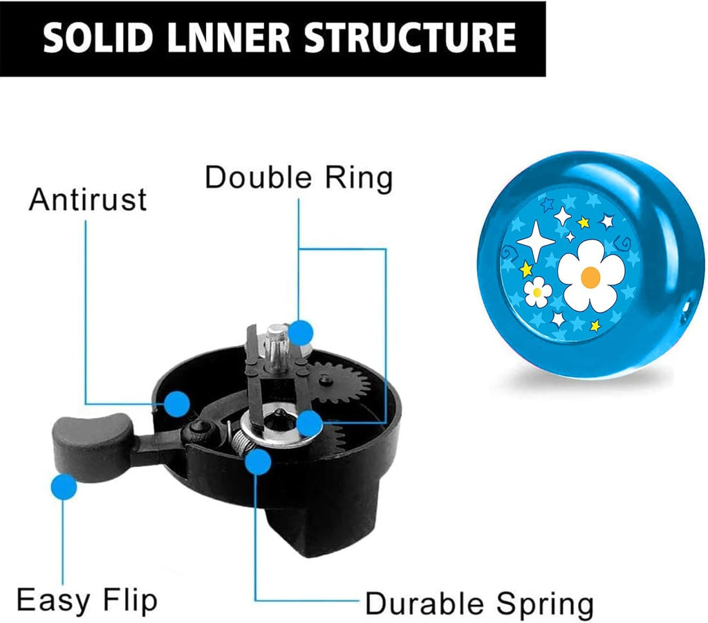 Skiennix Flower Bike Bell - Adjustable Size Bicycle Horn for Kids & Adults | Clear Sound