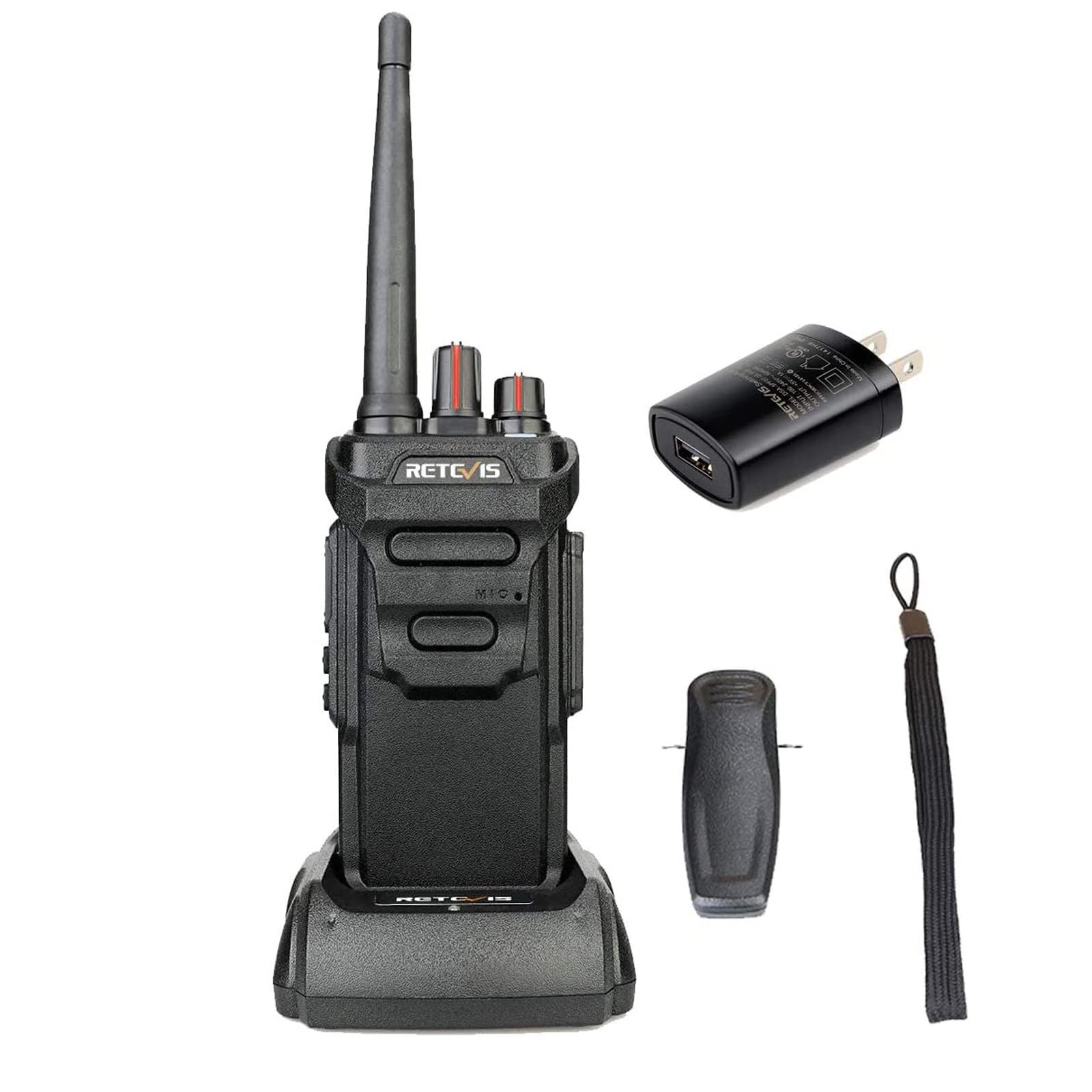 Retevis RT48 IP67 Waterproof Walkie Talkies,Heavy Duty 2 Way Radio,Rechargeable Professional/Business Two Way Radio,1200mAh Battery,VOX,SOS Alarm,for Hiking School Emergency Outdoor Logistics(1 Pack)