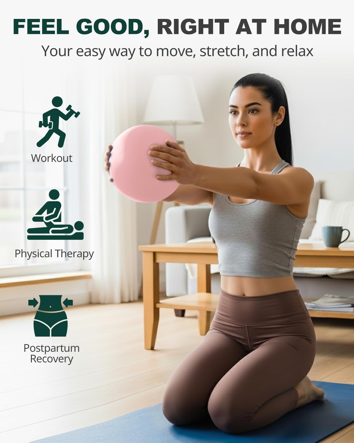 Trideer 9-Inch Pilates Ball - Small Exercise Ball for Yoga, Core Training & Physical Therapy