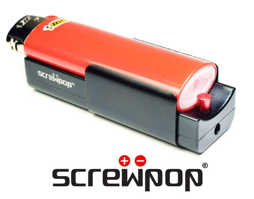 Screwpop Hit Kit Compact Standard BIC Lighter Holder and Personal Stash Space-Grade Aluminum Anodized Black (Lighter Not Included)