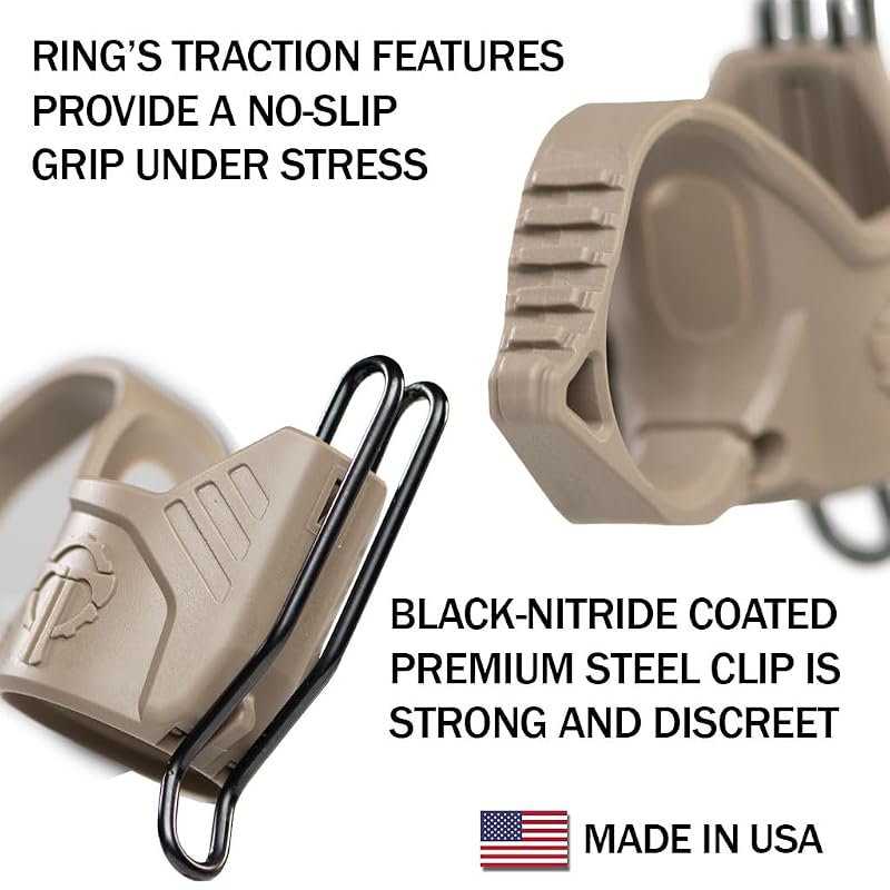 Thyrm Switchback 3.0 Deep Carry Flashlight Ring - Premium Metal Clip, Black