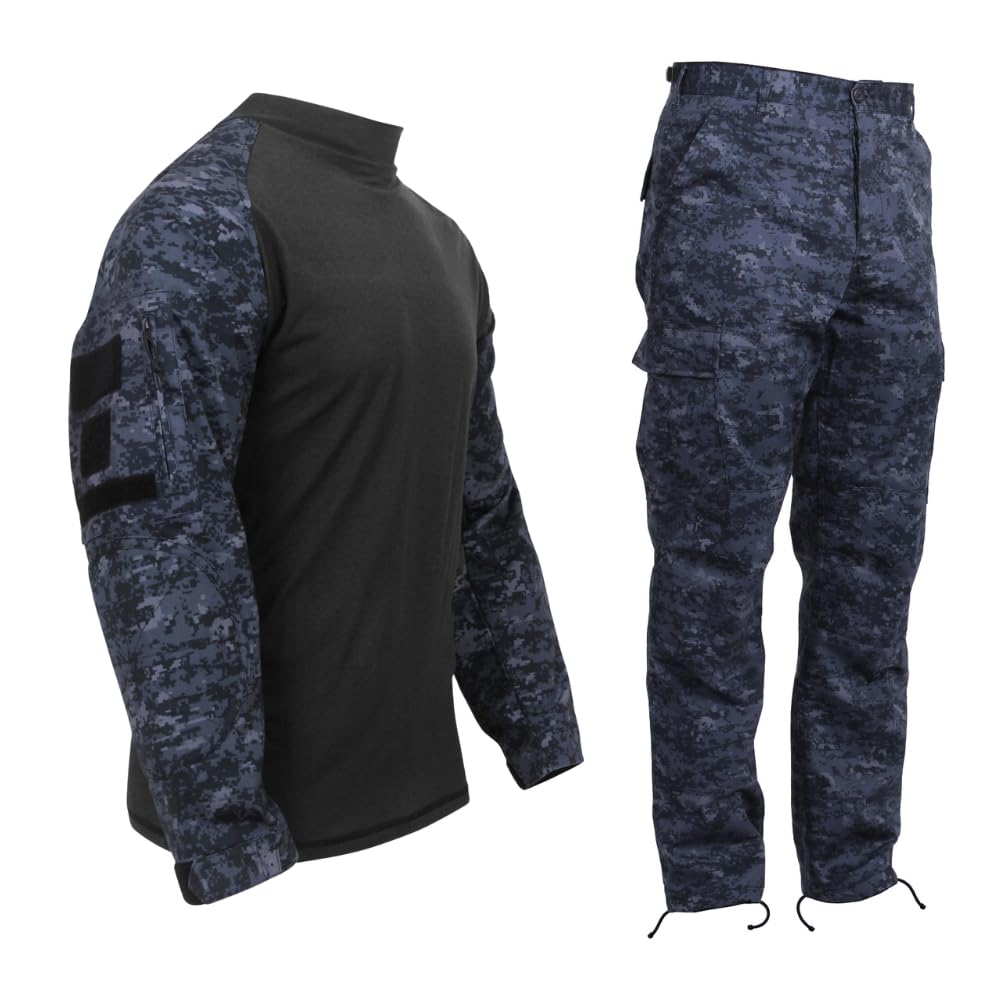 Men's Tactical Airsoft Combat Uniform Set, Military Combat Shirt & BDU Pants for Paintball Hunting Training