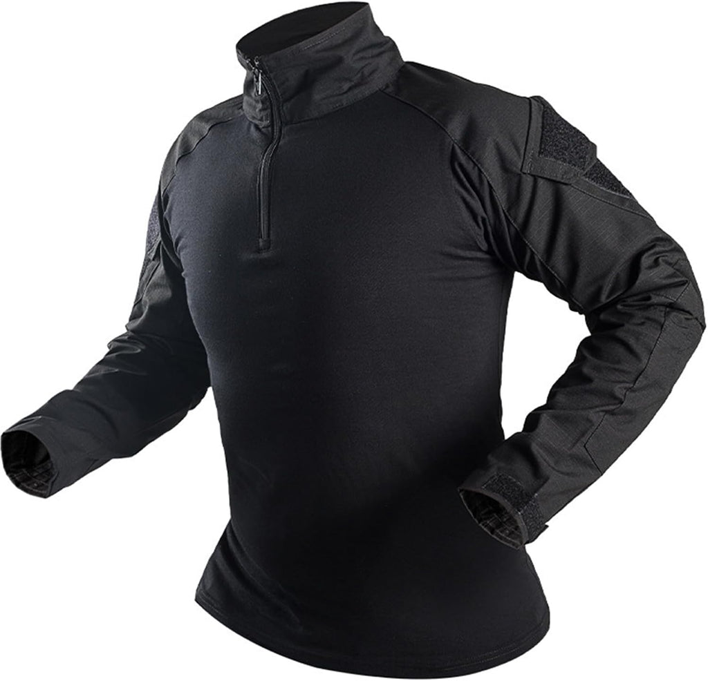 Skiennix Men's Tactical Combat Shirt - Lightweight Long Sleeve Military BDU Top | Zippered Design