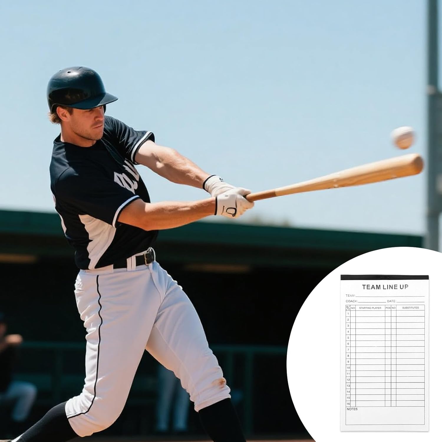 Regine Switzerland Baseball/Softball Lineup Cards - 120 Pages, 4-Part Carbonless Copies, 16 Player Roster