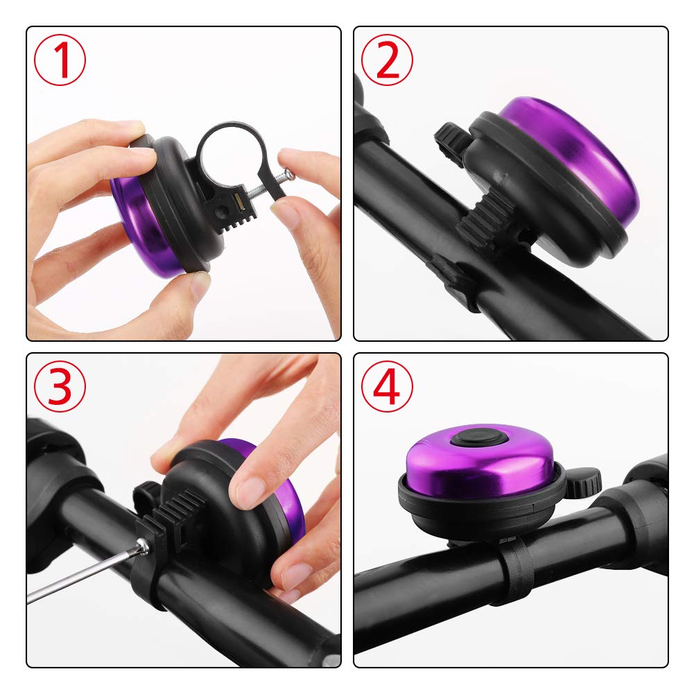 Accmor Classic Bike Bell, Aluminum Bicycle Bell, Loud Crisp Clear Sound Bicycle Bike Bell for Adults Kids