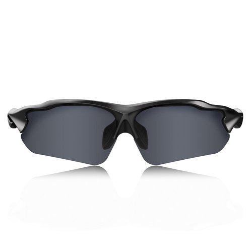 Hulislem Blade Sport Polarized Sunglasses Sunglasses For Men Women Mens Womens Running Golf Sports (Matte Black-Smoke)