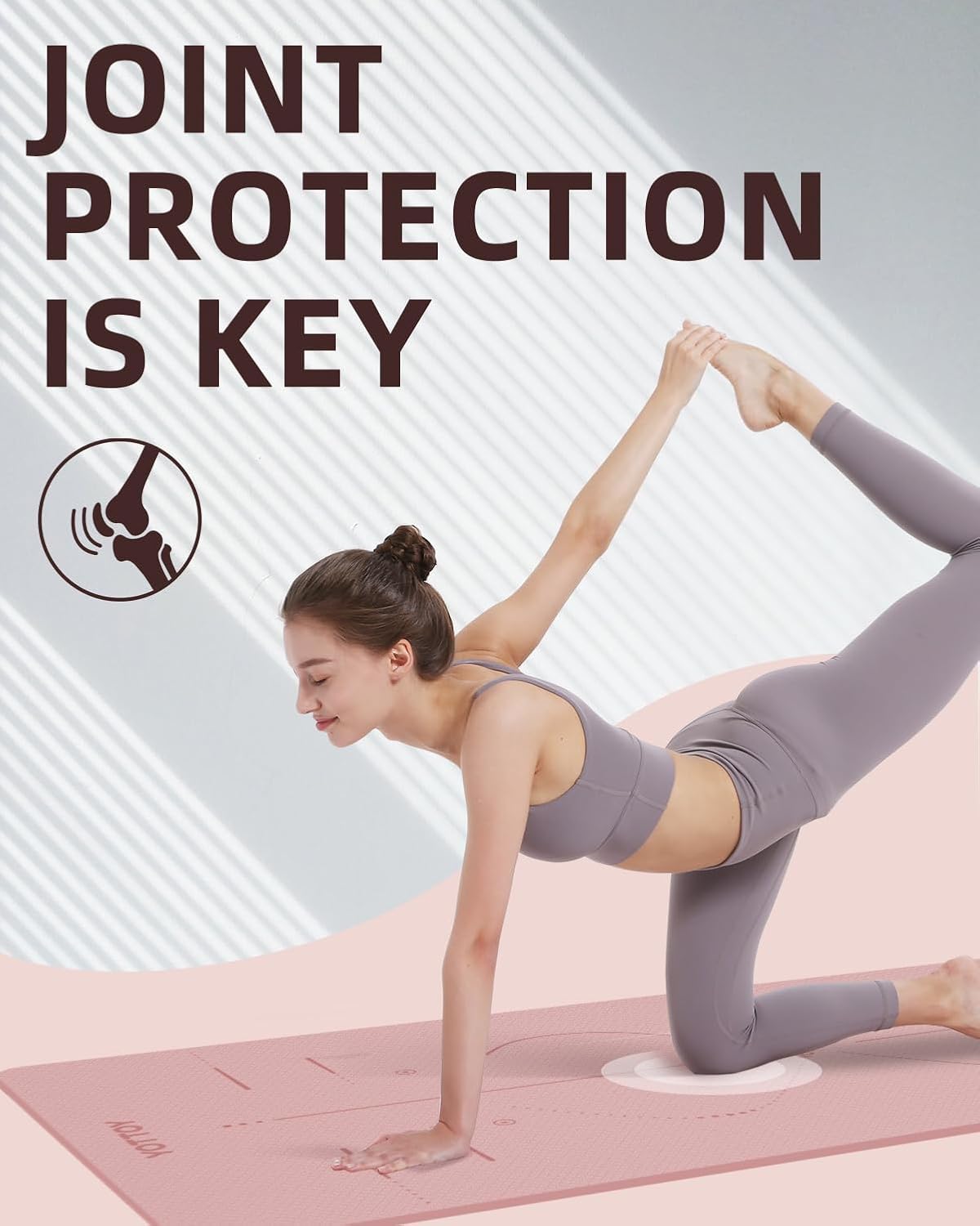 YOTTOY Yoga Mat - Extra Wide 72"x32"x1/3" Non-Slip Eco-Friendly TPE for Home Workouts | Includes Strap Bag