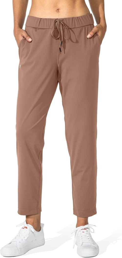 G Gradual Women's 7/8 Stretch Ankle Sweatpants - Deep Pockets for Golf, Travel & Lounge