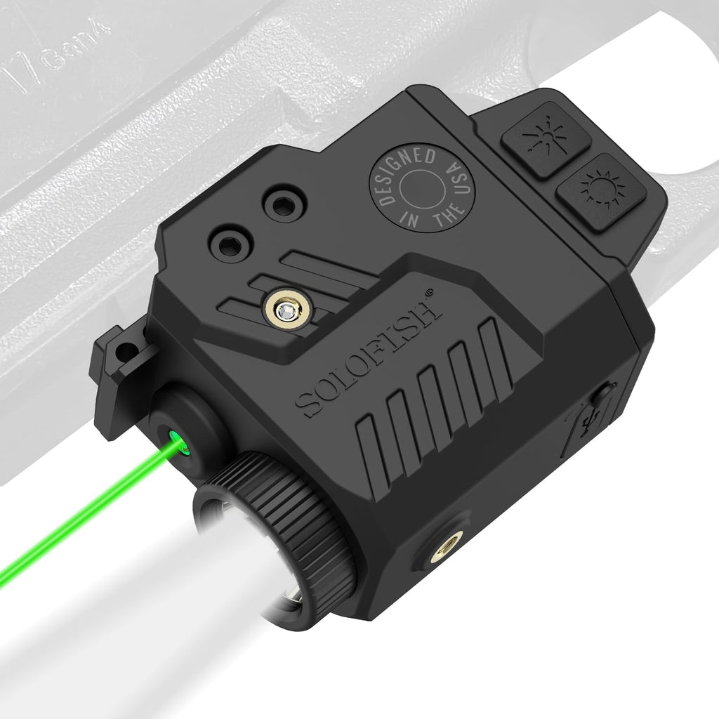 Solofish Pistol Light Laser Combo - 800 Lumens Tactical Light with Strobe Function | Fits Rail Guns